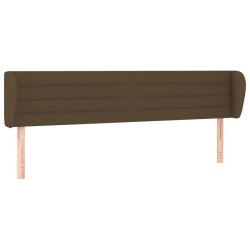 Tête de lit avec oreilles Marron foncé 203x23x78/88 cm Tissu 619358619358