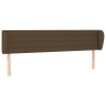 Tête de lit avec oreilles Marron foncé 203x23x78/88 cm Tissu 619358619358