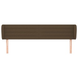 Tête de lit avec oreilles Marron foncé 203x23x78/88 cm Tissu 619358619358