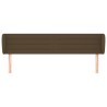 Tête de lit avec oreilles Marron foncé 203x23x78/88 cm Tissu 619358619358