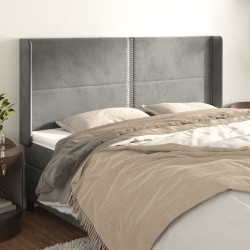 Tête de lit avec oreilles Gris clair 203x16x118/128 cm Velours 619361619361
