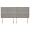 Tête de lit avec oreilles Gris clair 203x16x118/128 cm Velours 619361619361