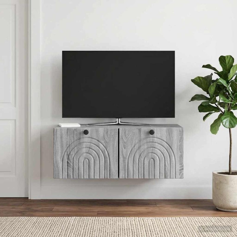 Meuble TV mural Sonoma gris 78,5 x 31 x 30 cm Bois d'ingénierie 619362619362