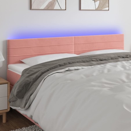 Tête de lit à LED Rose 160x5x78/88 cm Velours 619364619364