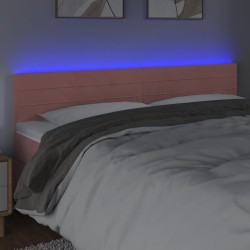 Tête de lit à LED Rose 160x5x78/88 cm Velours 619364619364