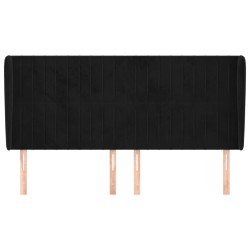 Tête de lit avec oreilles Noir 183x23x118/128 cm Velours 619367619367
