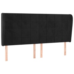 Tête de lit avec oreilles Noir 183x23x118/128 cm Velours 619368619368
