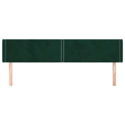 Tête de lit avec oreilles Vert foncé 203x16x78/88 cm Velours 619370619370