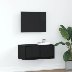 Meuble TV chêne noir 60x31x25,5 cm bois d'ingénierie 619372619372