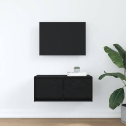 Meuble TV chêne noir 60x31x25,5 cm bois d'ingénierie 619372619372
