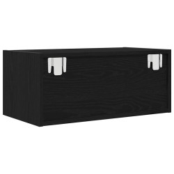 Meuble TV chêne noir 60x31x25,5 cm bois d'ingénierie 619372619372