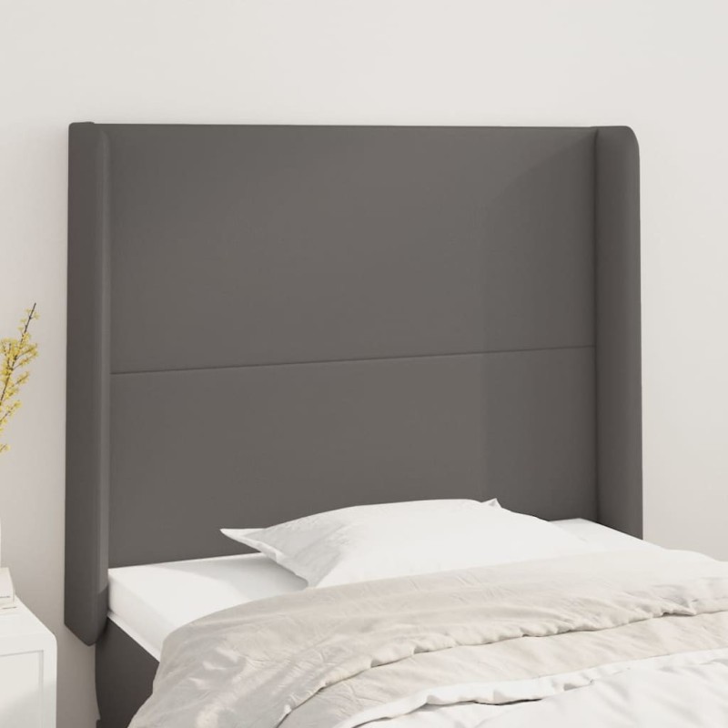 Tête de lit avec oreilles Gris 103x16x118/128 cm Similicuir 619373619373