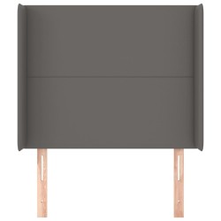 Tête de lit avec oreilles Gris 103x16x118/128 cm Similicuir 619373619373