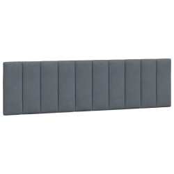 Coussin de tête de lit Hanko gris foncé 183 cm velours 619375619375