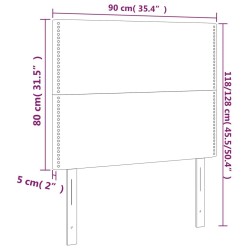 Tête de lit à LED Noir 90x5x118/128 cm Velours 619376619376