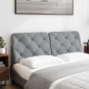 Coussin de tête de lit gris clair 120 cm tissu 619377619377