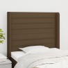 Tête de lit avec oreilles Marron foncé 103x16x118/128 cm Tissu 619378619378