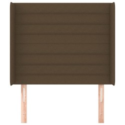 Tête de lit avec oreilles Marron foncé 103x16x118/128 cm Tissu 619378619378