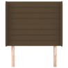 Tête de lit avec oreilles Marron foncé 103x16x118/128 cm Tissu 619378619378
