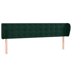 Tête de lit avec oreilles Vert foncé 163x23x78/88 cm Velours 619382619382