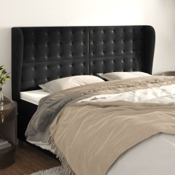 Tête de lit avec oreilles Noir 203x23x118/128 cm Velours 619385619385