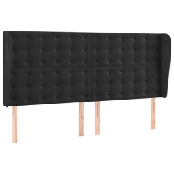 Tête de lit avec oreilles Noir 203x23x118/128 cm Velours 619385619385