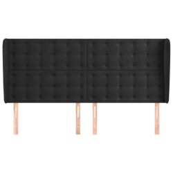 Tête de lit avec oreilles Noir 203x23x118/128 cm Velours 619385619385