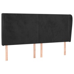 Tête de lit avec oreilles Noir 203x23x118/128 cm Velours 619388619388