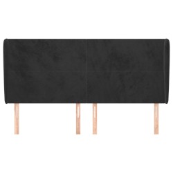 Tête de lit avec oreilles Noir 203x23x118/128 cm Velours 619388619388