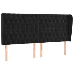 Tête de lit avec oreilles Noir 203x23x118/128 cm Velours 619389619389