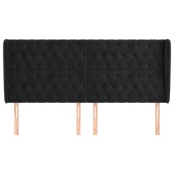 Tête de lit avec oreilles Noir 203x23x118/128 cm Velours 619389619389