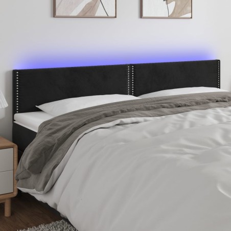 Tête de lit à LED Noir 180x5x78/88 cm Velours 619391619391