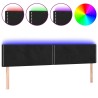Tête de lit à LED Noir 180x5x78/88 cm Velours 619391619391