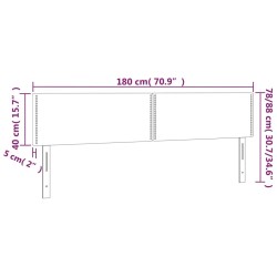 Tête de lit à LED Noir 180x5x78/88 cm Velours 619391619391