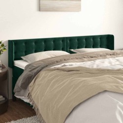 Tête de lit avec oreilles Vert foncé 163x16x78/88 cm Velours 619393619393