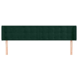Tête de lit avec oreilles Vert foncé 163x16x78/88 cm Velours 619393619393