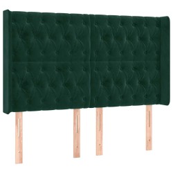 Tête de lit avec oreilles Vert foncé 163x16x118/128 cm Velours 619394619394