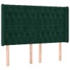 Tête de lit avec oreilles Vert foncé 163x16x118/128 cm Velours 619394619394