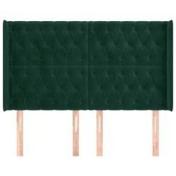 Tête de lit avec oreilles Vert foncé 163x16x118/128 cm Velours 619394619394