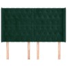 Tête de lit avec oreilles Vert foncé 163x16x118/128 cm Velours 619394619394