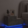 Table de chevet avec lumières LED gris béton 70x36x40,5 cm 619399619399