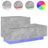 Table de chevet avec lumières LED gris béton 70x36x40,5 cm 619399619399