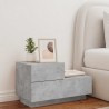 Table de chevet avec lumières LED gris béton 70x36x40,5 cm 619399619399