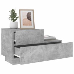 Table de chevet avec lumières LED gris béton 70x36x40,5 cm 619399619399