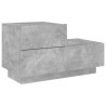 Table de chevet avec lumières LED gris béton 70x36x40,5 cm 619399619399