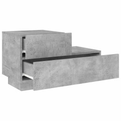Table de chevet avec lumières LED gris béton 70x36x40,5 cm 619399619399