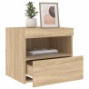 Table de chevet avec lumières LED chêne sonoma 50x40x45 cm 619401619401