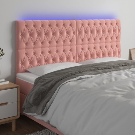 Tête de lit à LED Rose 200x7x118/128 cm Velours 619403619403