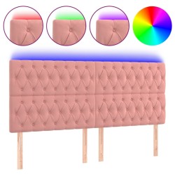 Tête de lit à LED Rose 200x7x118/128 cm Velours 619403619403