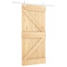 Porte coulissante Naturel et Blanc 100 x 210 cm 619406619406